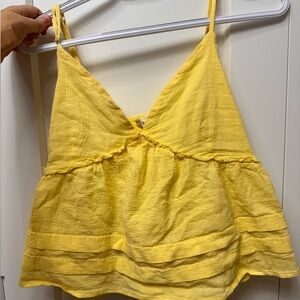 Altar'd State Julianne Tiered Tank Top Pacific City Yellow